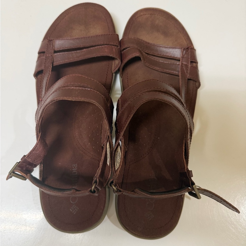 Columbia Strap Sandals Brown Leather Size 11